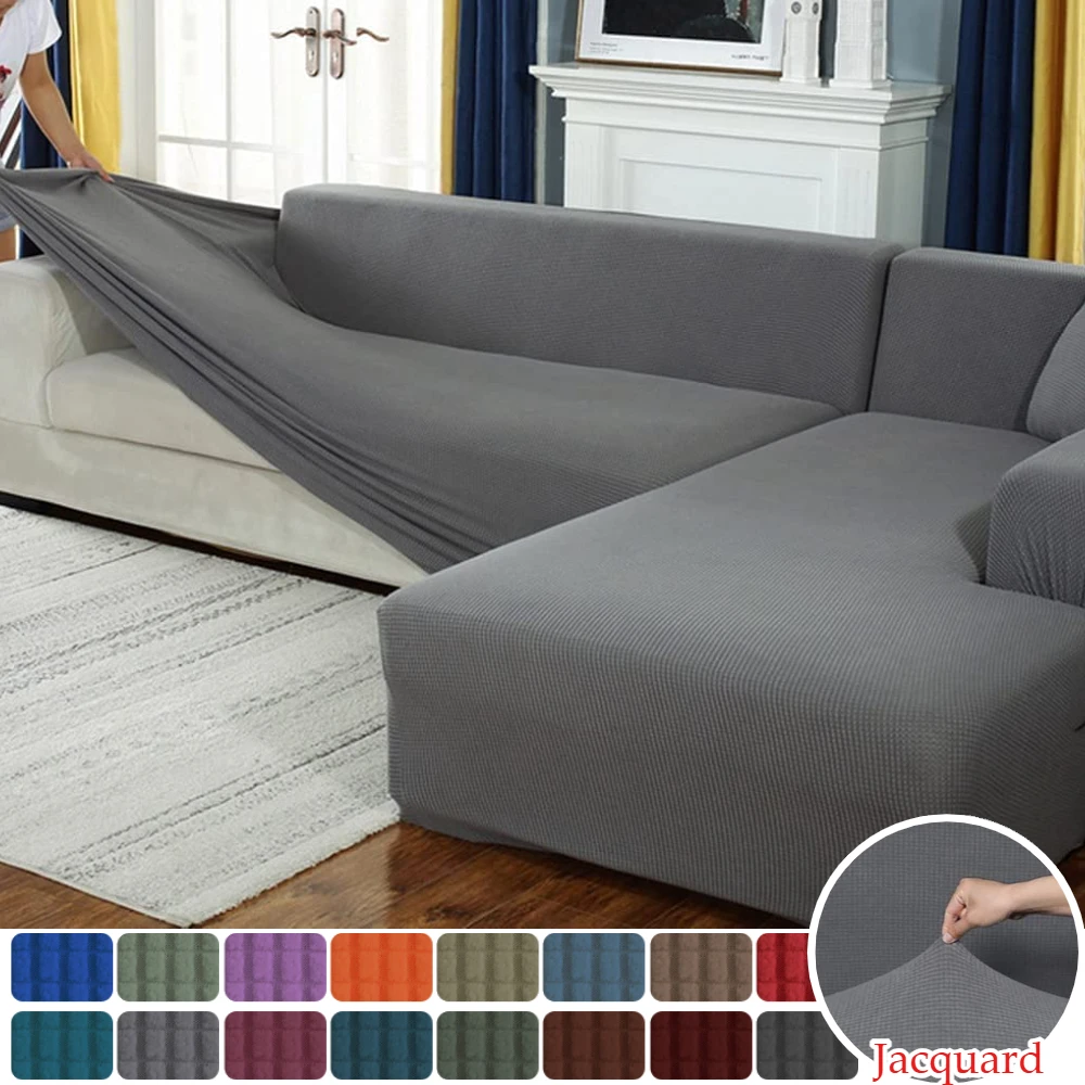 1pc Jacquard Sofa Slipcover Twill Pattern Elastic Sofa Covers Furniture Protector for Bedroom Office Living Room Home Decor