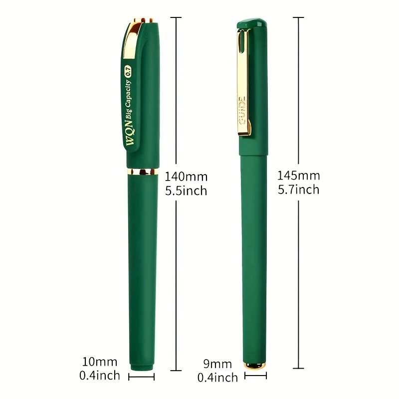 3pcs Green Ink Gel Pen, 1.0mm, For Writing, Large Capacity Refill, Office Supplies Back to Sochool Stationery