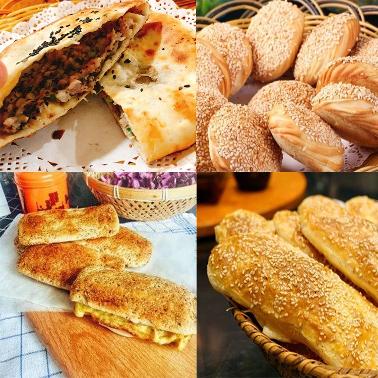 Naan Bread Making Baking Machine for Small BusinessGas Rotary Baking Pan Pancake Machine