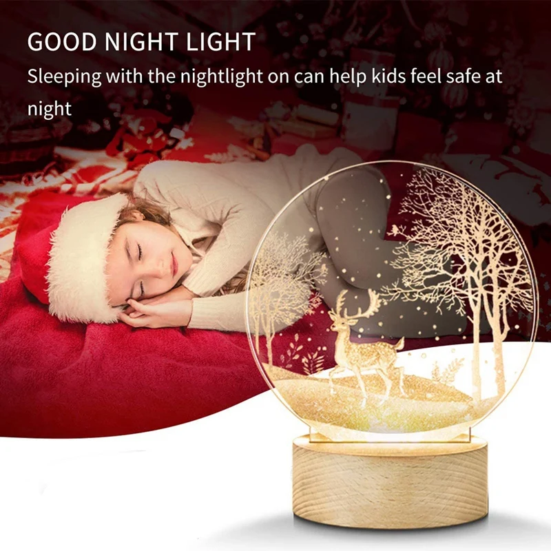 Veilleuse LED Elk pour enfants, veilleuses pour bébé, lampe de chevet, luminosité réglable, chargement USB
