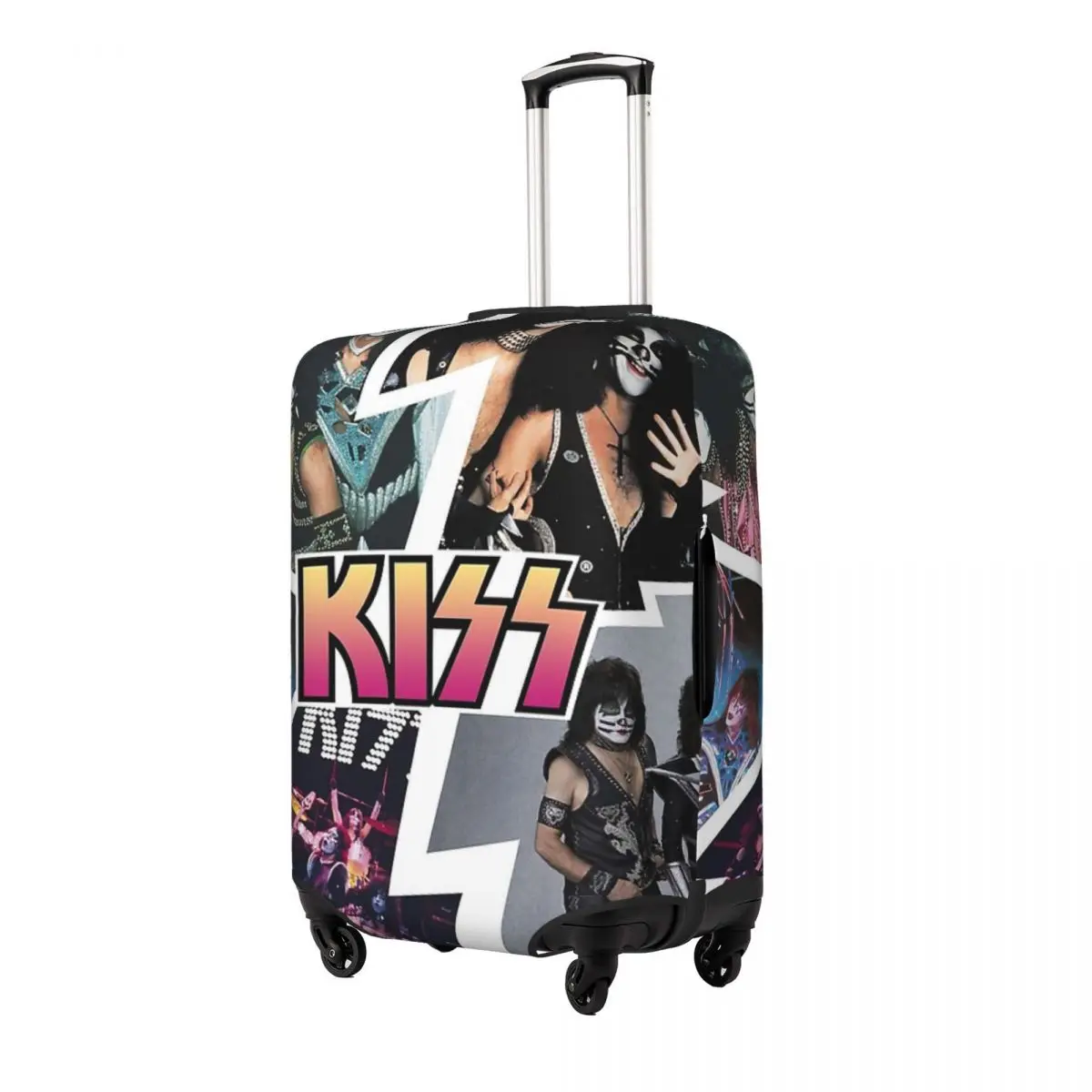 KISS Collage Print Luggage Protective Dust Covers Elastic Waterproof 18-32inch Suitcase Cover Travel Accessories