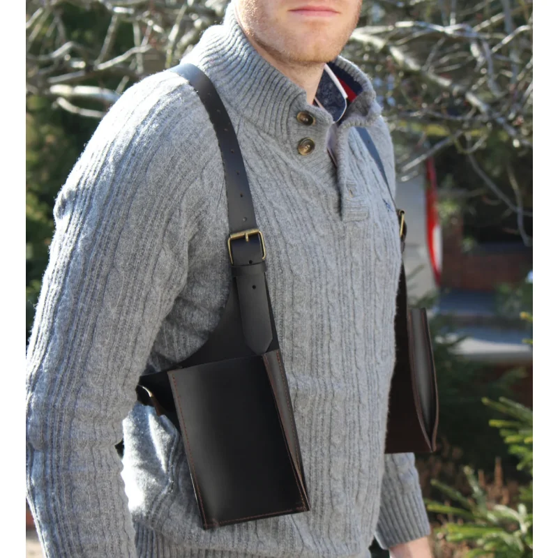 

Vintage Double Shoulder Armpit Bag Adjustable Strap Steampunk Gothic Underarm Wallet Pocket Outdoor Fashion Daily Casual Pouch
