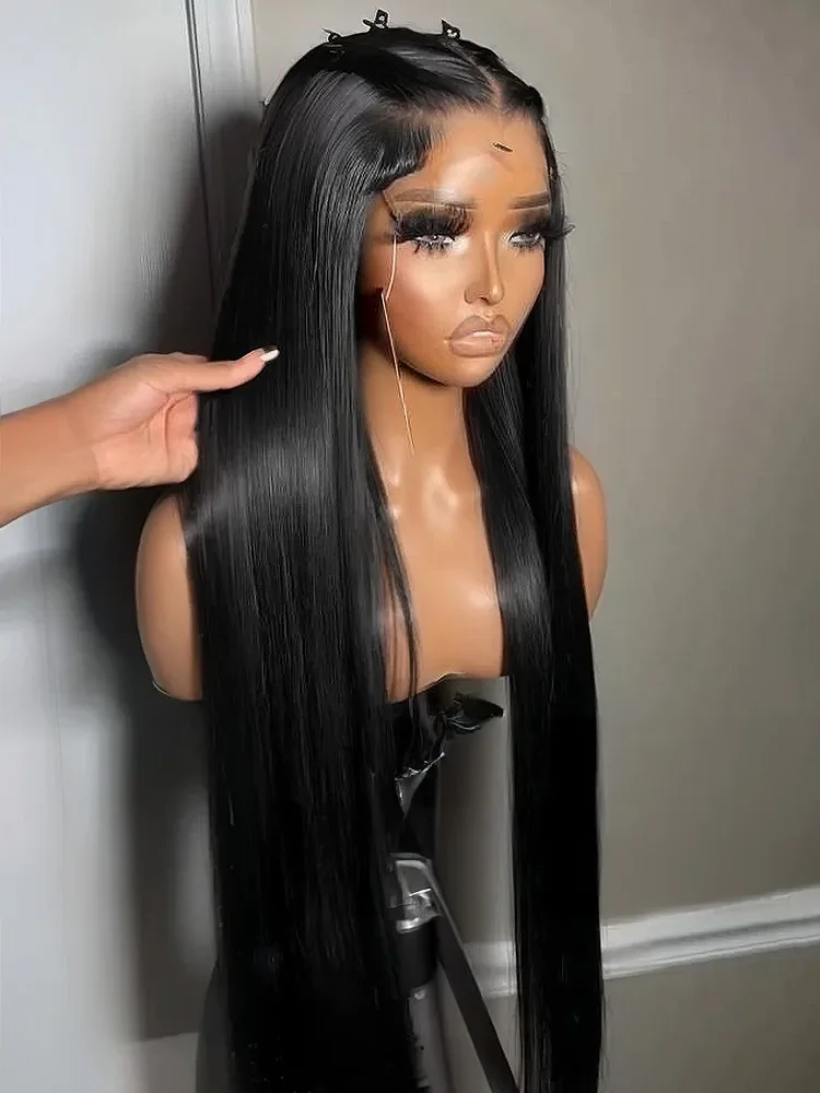 

High Density 13x6 HD Transparent Lace Frontal Wig 30 40 Inch Bone Straight 13x4 Lace Front 100 Human Hair Wigs For Women