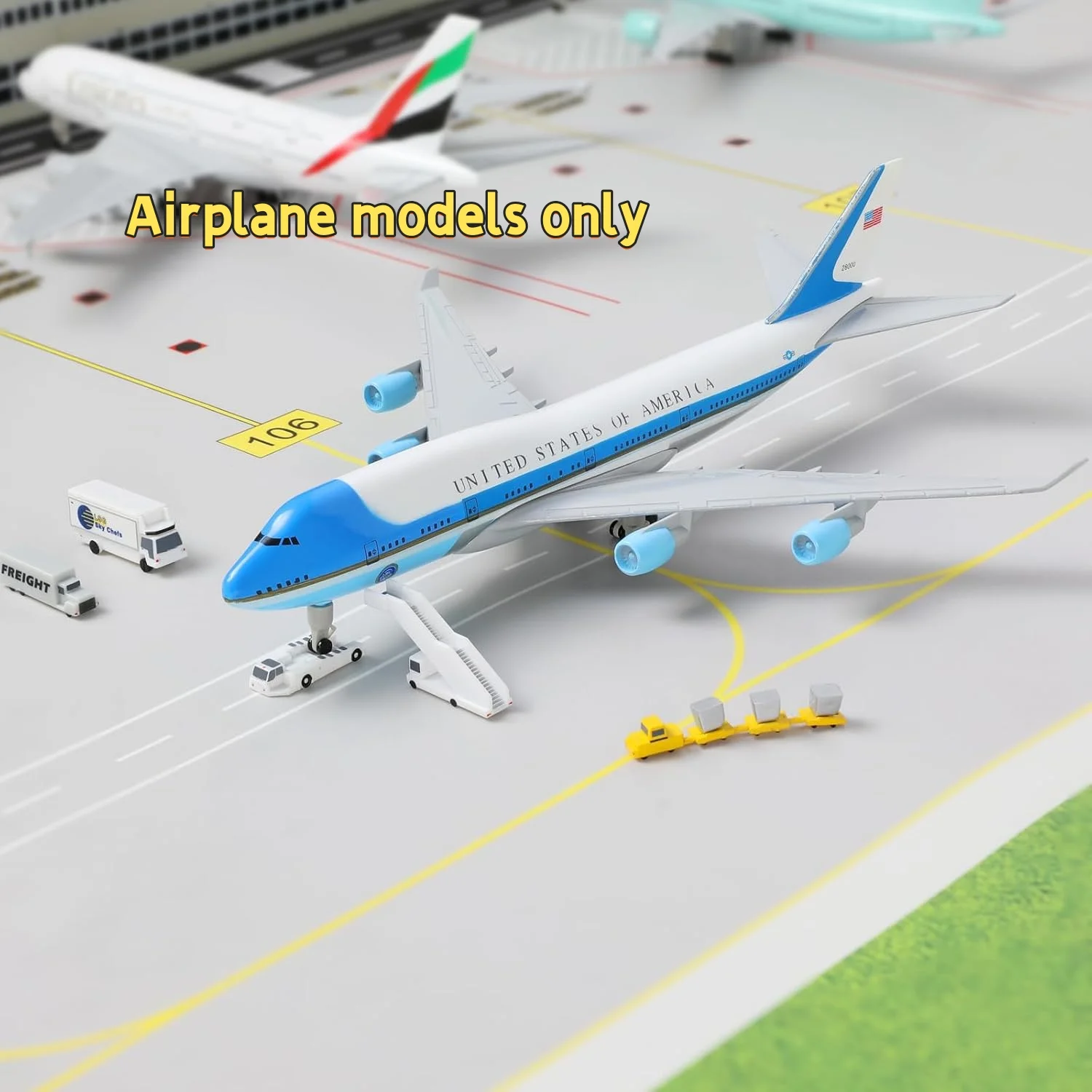 

20CM Airplane Model B747 Air Force One With Base Landing Gear Boys Toys Alloy Aircraft Plane Model Toy For Collectible Miniature