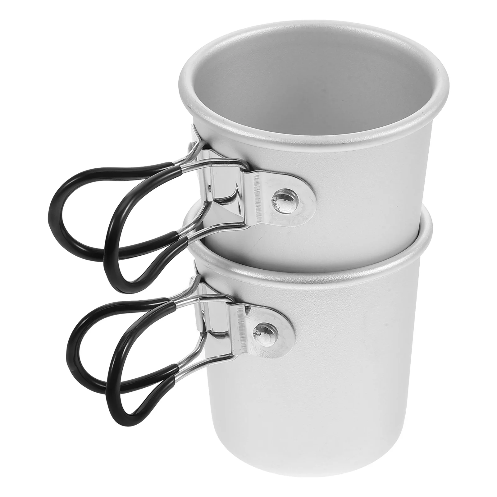 

2pcs Outdoor Folding Cup Lightweight Aluminum Alloy Camping BBQ Picnic Travel Collapsible Coffee Mug Soju Glass Easy Clean