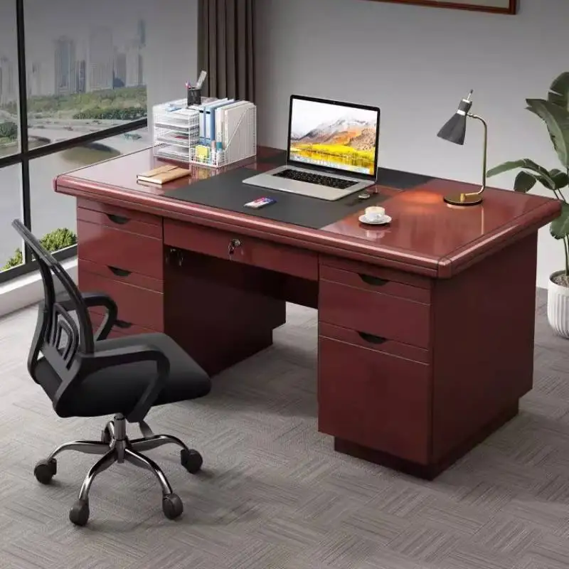 

Luxury Modern Computer Desks Wood Rectangular Drawers Office Gaming Desk Organizer Executive Mesa Para Notebook Office Furniture