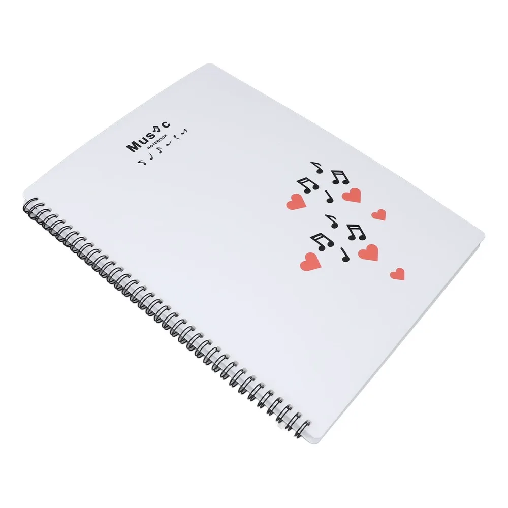 Durable 20 Sheets / 40 Pages Sheet Music Folder A4 White Portfolio Binder Plastic File Folder For Sheet Music
