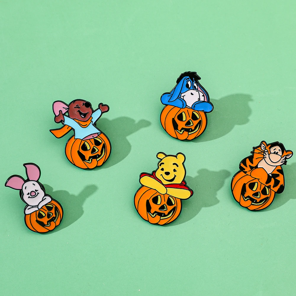 Broche de dessin animé d'enfance, tigrou créatif, broche en émail, insigne en métal, bijoux, vêtements, accessoires de sac à dos, cadeau pour les amis, 5 pièces