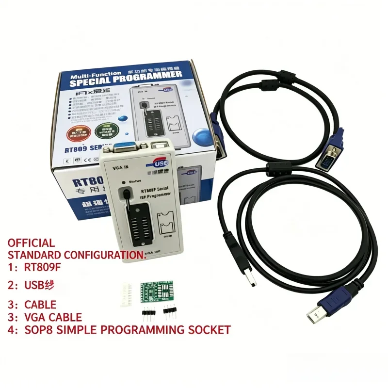 VoltSRT809F ISP LCD USB Programmer For 24/25/93 Series IC With 11 Adapters