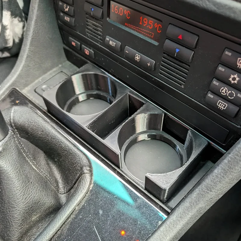 Cup Holder For BMW E39 No Drilling Double Sided Adhesive Mount Interior Drink Storage Organizer Replacement Accessory