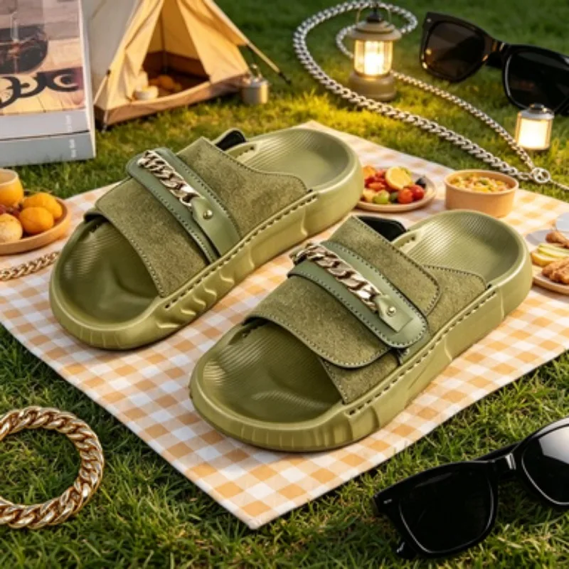 

Summer Beach Shoes Men Casual Slides Leisure Men's Slippers Comfortable Beach Slippers Retro Male Flip Flops