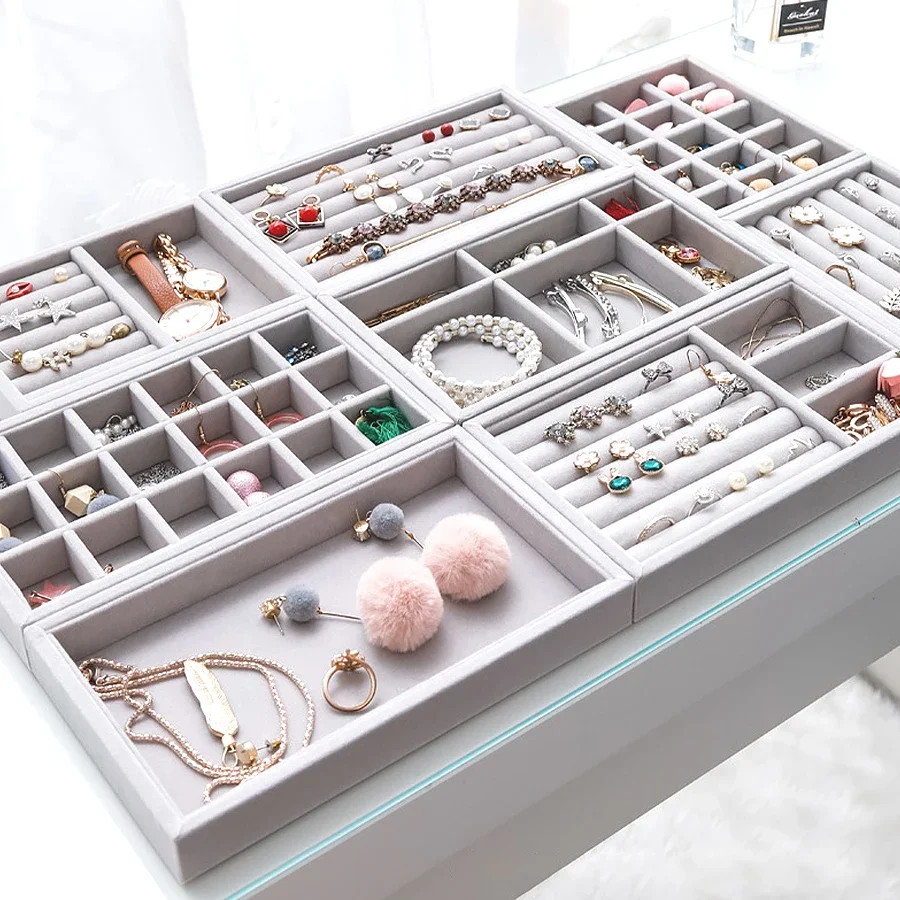 1pc, Flocking Jewelry Box Jewelry Tray, Suitable For  All Kinds of Jewelry Storage.