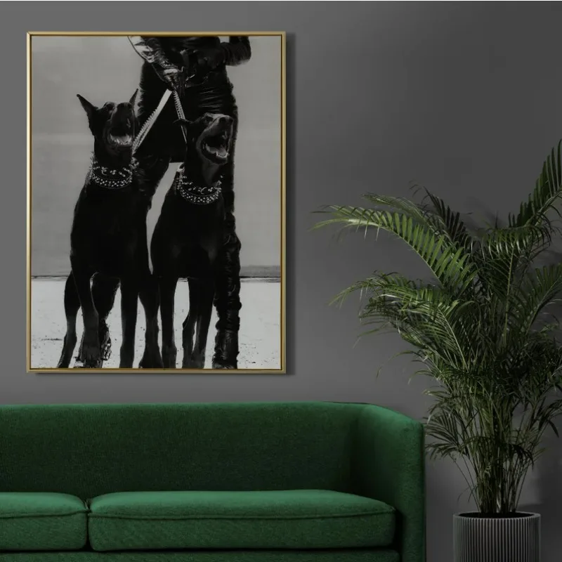 Luxury Designer Fashion Dog Jaguar Lover Poster Hypebeast Streetwear Doberman Gun Canvas  Wall Art for Room Home Decor