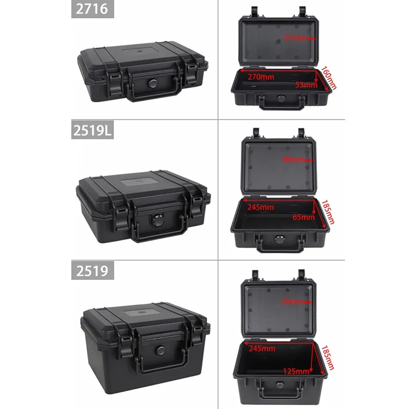 Portable Waterproof Plastic Protective Safety Tool Box Anti-fall Precision Instrument Case Sponge Shockproof ToolBox