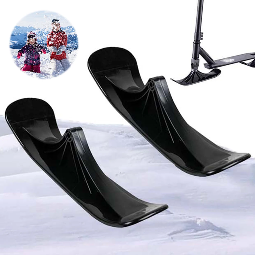 1 Pair Scooter Sled Ski Sleigh Sled Ski Board Snow Sledge Board Set Ski Scooter for Kids Outdoor Accessories