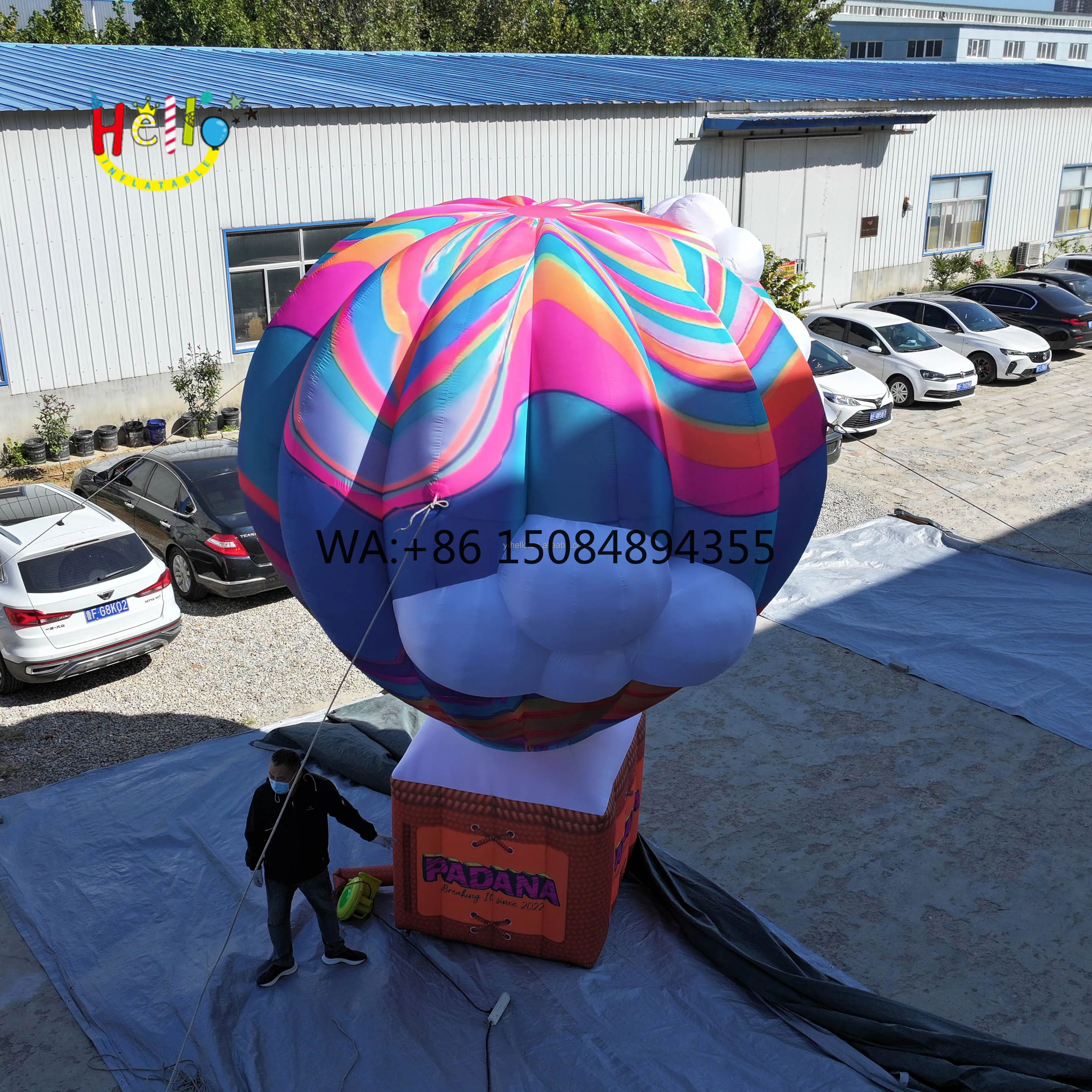 

Custom Giant Custom Advertising Inflatable Hot Air Balloon Model With Electric Blower