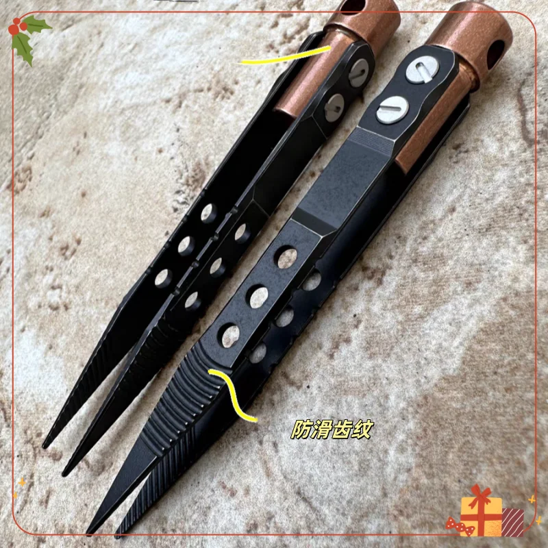Titanium Alloy EDC Precision Tweezers - Mini Pocket Clip, Portable Multitool for Electronics & Crafts