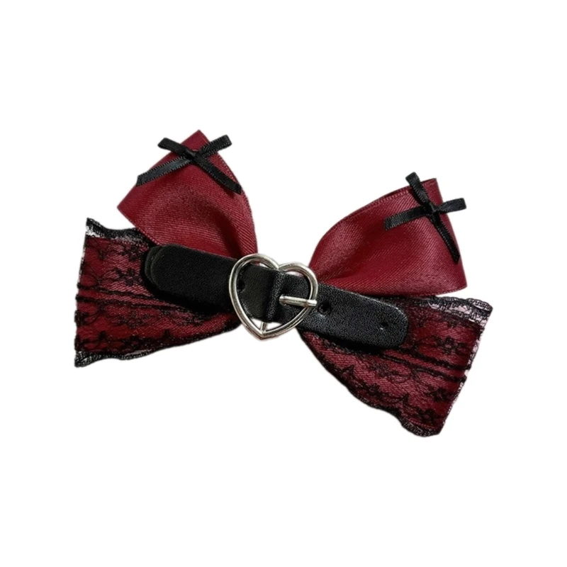 Lace Hairpin Large Bow Hair Clip Black Elegant 2000s-style Bow Bunches Headwear Sweet Balletcore