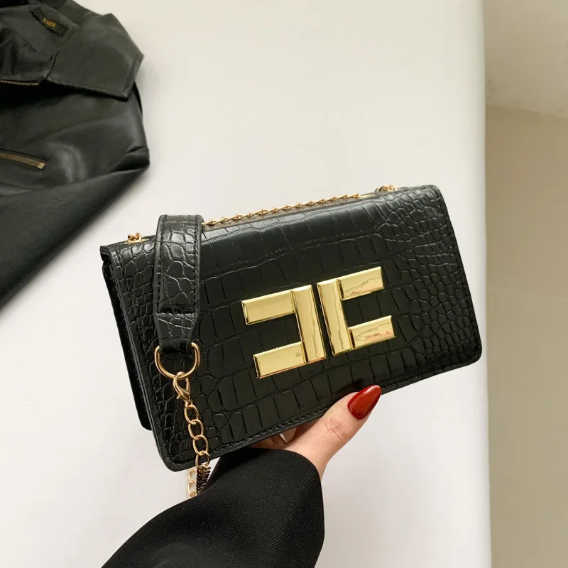 Luxury Designer Purses and Handbags Chain Small Square Bags New Women Shoulder Bag Alligator Pattern Casual Flap Crossbody Bags