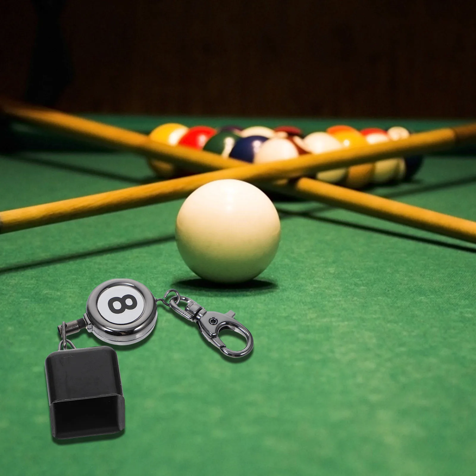 

Billiards Cue Chalk Holder Pool Snooker Protector Keychain Lightweight Small Size Standard Tips Exquisite Design Easy