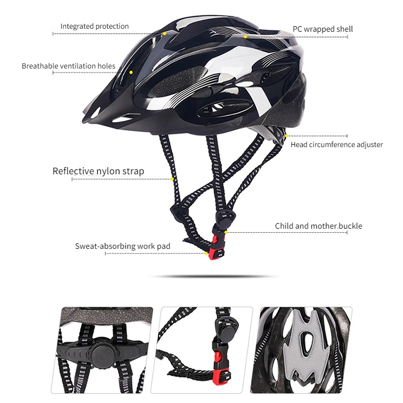 Bicycle Helmet Neutral Ultra-light Carbon Fiber Texture Mountain Bike Helmet Adult Bike Accessories Riding Equipment Comfortable