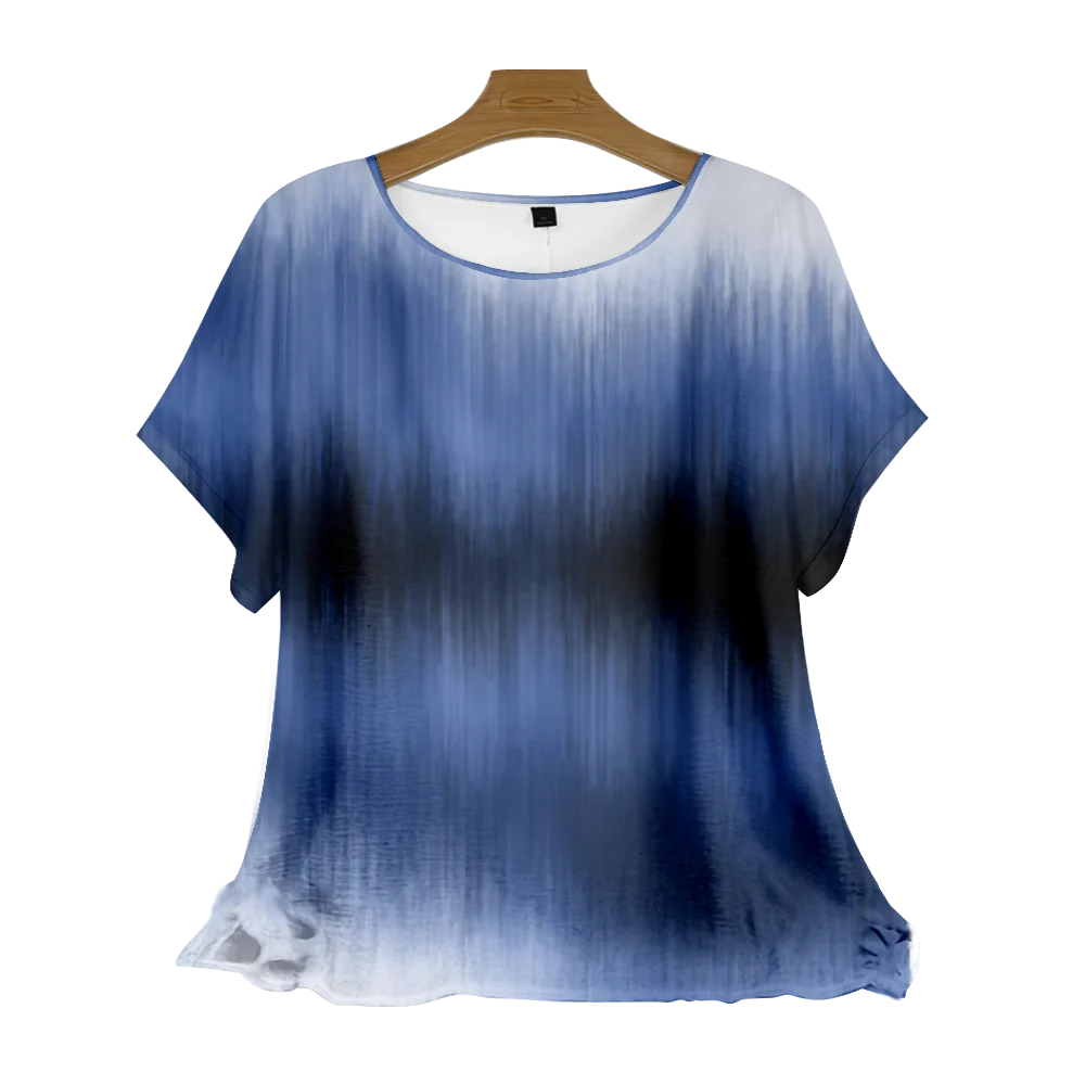 Letnia koszula Tie Dye Bluzka z krótkim rękawem Stylowa moda Streetwear Damska koszula Harajuku O-Neck Basic Top Chic Blusas De Mujer