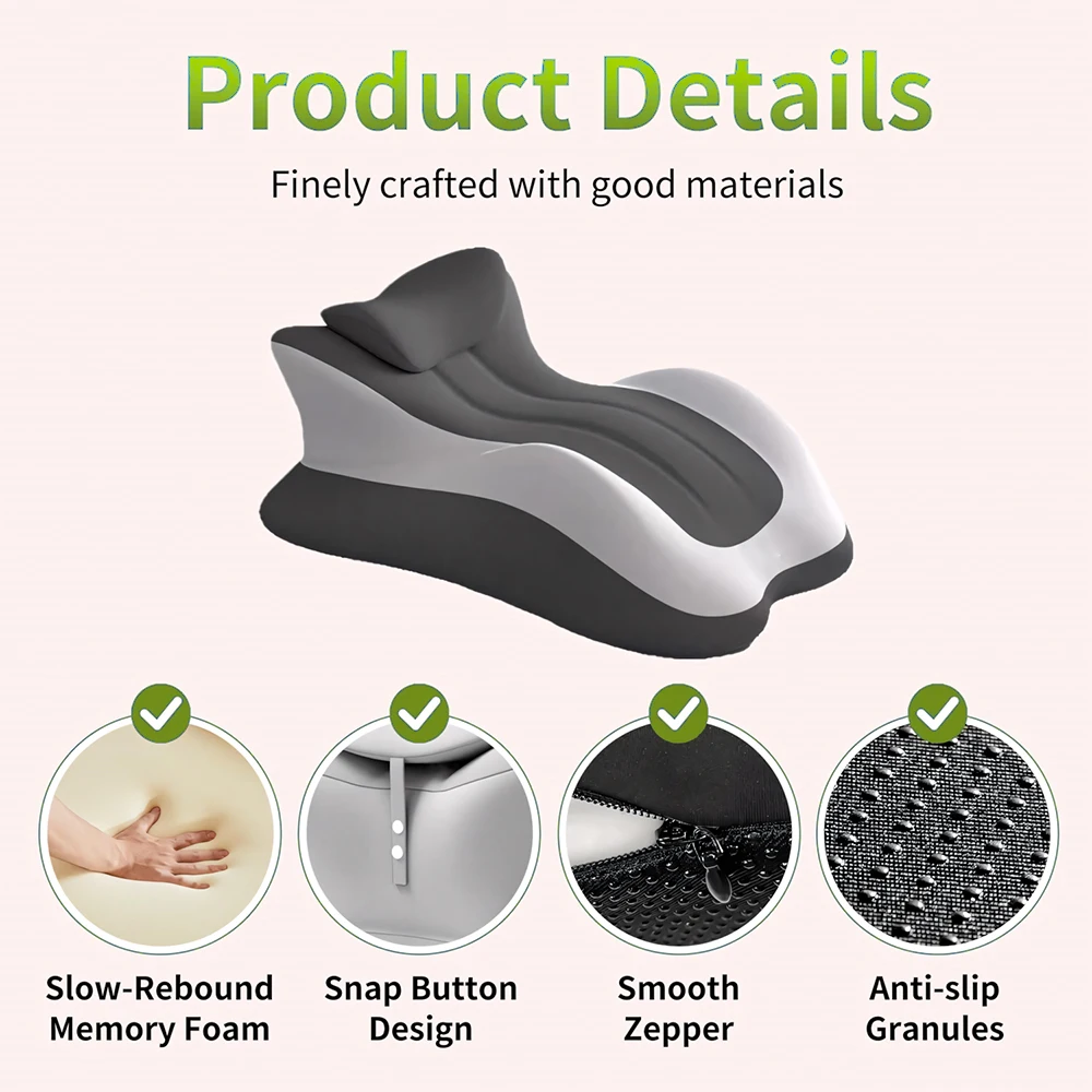 Multifunctional Memory Foam Prone Reading Pillow Relieve Neck Arm Fatigue Removable Headrest Anti-Slip Ideal for Bed Reading Wat
