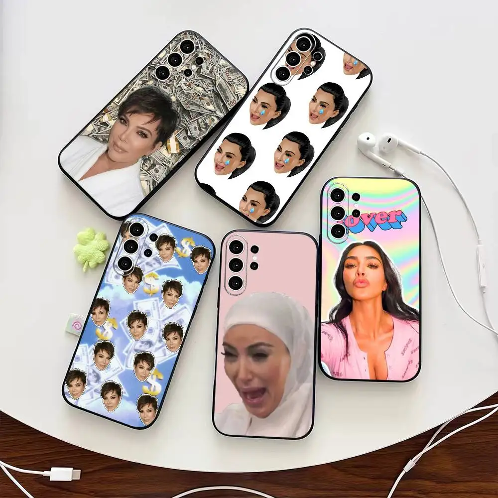 Funny K-Kim K-Kardashian White  Phone Case For Samsung S25,S24,S21,S22,S23,S30,Ultra,S20,Plus,Fe,Note,10,9,5G Black Cover