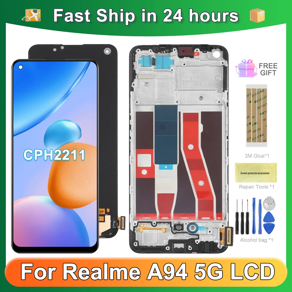 For OPPO 6.43\'\'A94 5G For  A94 CPH2211 LCD Display Touch Screen Digitizer Assembly Replacement