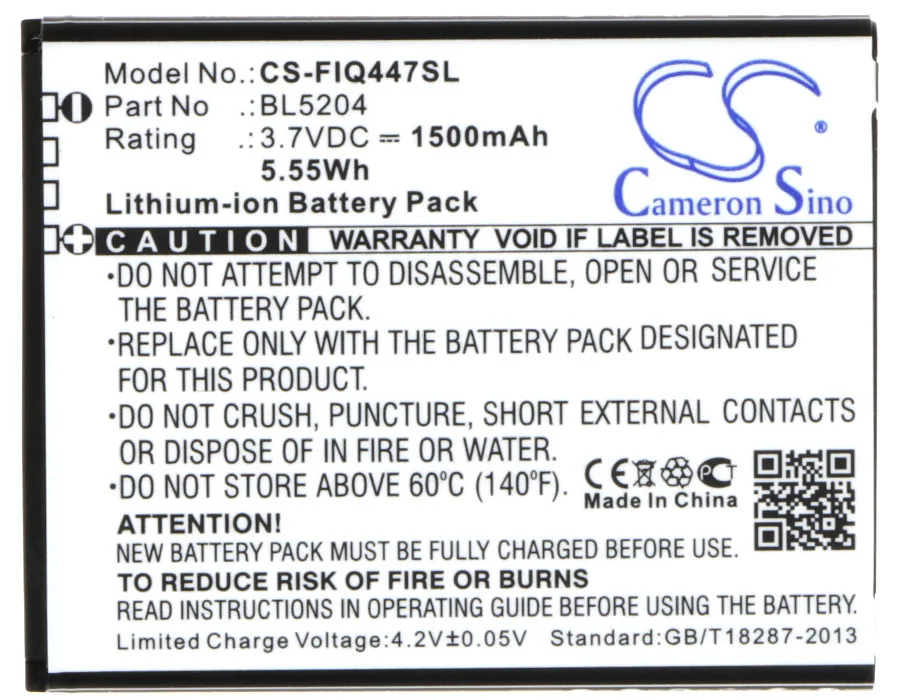 بطارية CS 1500mAh / 5.55Wh لبطارية Fly ERA Life 1 ، IQ447 BL5204
