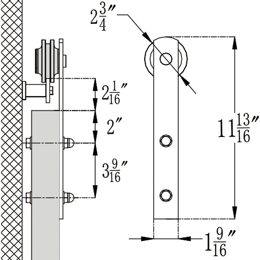 Imagem -06 - Lwzh Black Carbon Steel Sliding Barn Door Hardware 4-9.6ft Track Roller para Porta Dupla em Forma de i