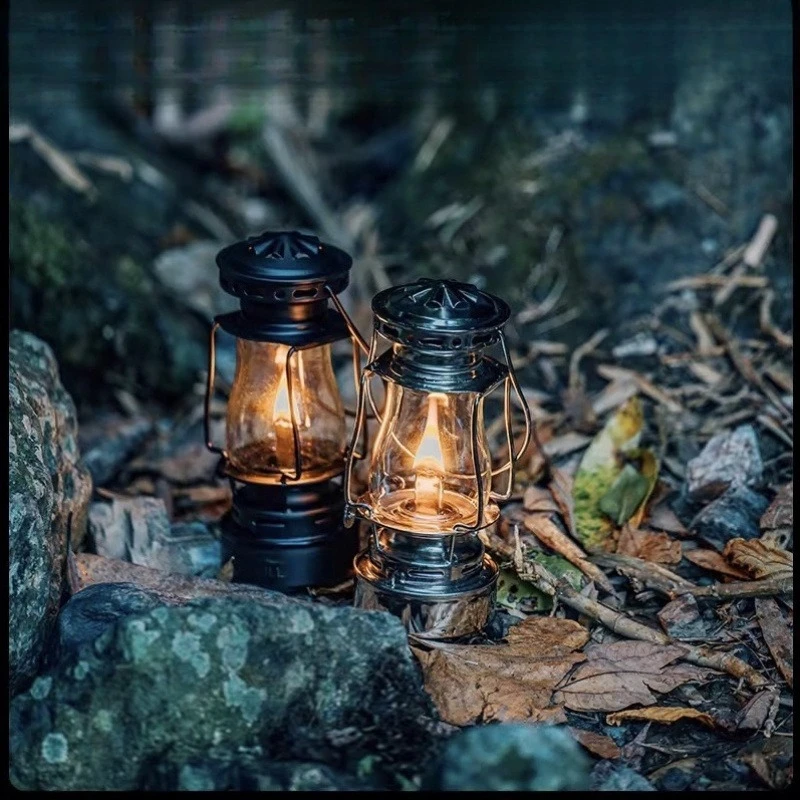 Zewnętrzne przenośne oświetlenie kempingowe vintage, nastrojowe lampy kempingowe vintage, przenośne lampy w kształcie konia.