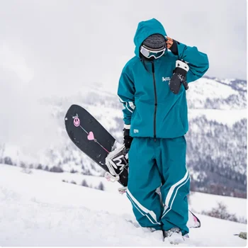 John Snow-Conjunto de traje de esquí profesional para hombres y mujeres, ropa de snowboard, chaqueta térmica impermeable a prueba de viento, pantalones, 3L