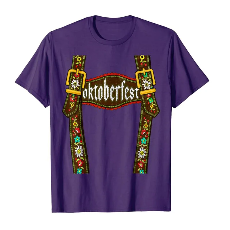 Lederhosen Suspenders Tee Oktoberfest Bavarian Munich Beer T-Shirt Octoberfest Beer Graphic Outfits Drinking Lover Drinker Tops