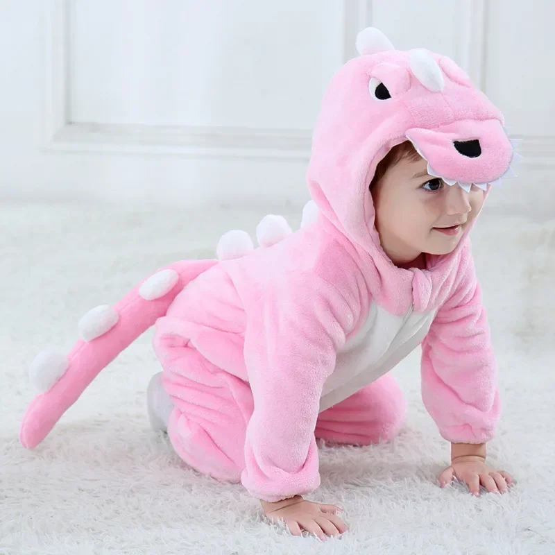 Baby Dinosaur Costumes Kigurumi Green Cartoon Animal Infant Toddler Child Bodysuit Jumpsuit Onesie Kids Carnival Dress Up Party