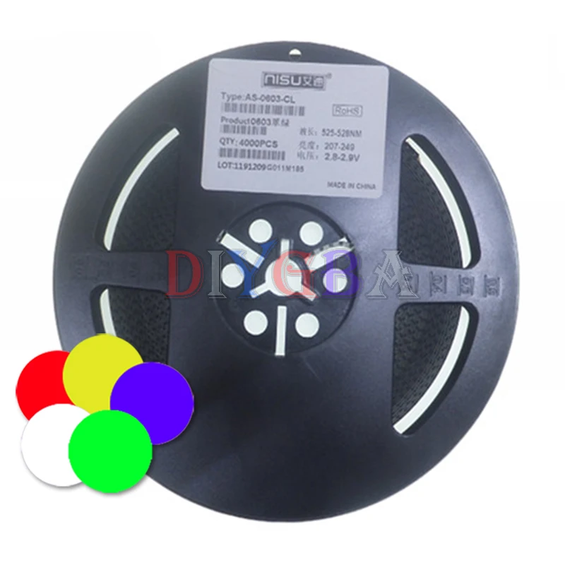 1 Rolle 4000 Stück 3000 Stück 2000 Stück smd LED-Dioden hellgelb rot grün blau weiß