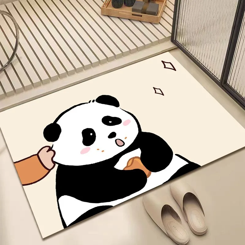 Cute Diatom Super Absorbent Bathroom Mat CartoonNon-Slip Mud Toilet Pad Quick-Drying Bath Mat Floor Mat