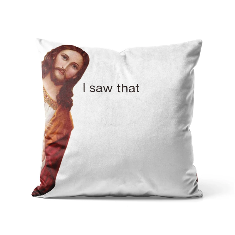 

Gaslight Gatekeep Girlboss Jesus I Saw That Funny Meme Throw Pillow Covers Cushion Cases Pillowcases for Sofa 45cm x 45cm