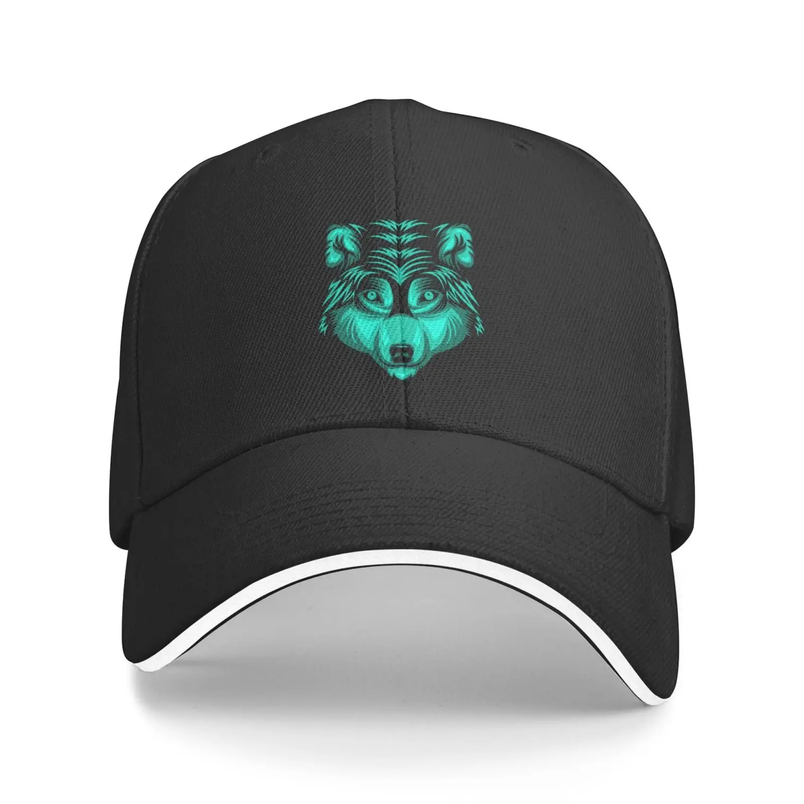 Green Wolf Head Baseball Cap Sandwich Duck Tongue Hat Spring Summer Unisex Fashion Sports Outdoor Travel Daily