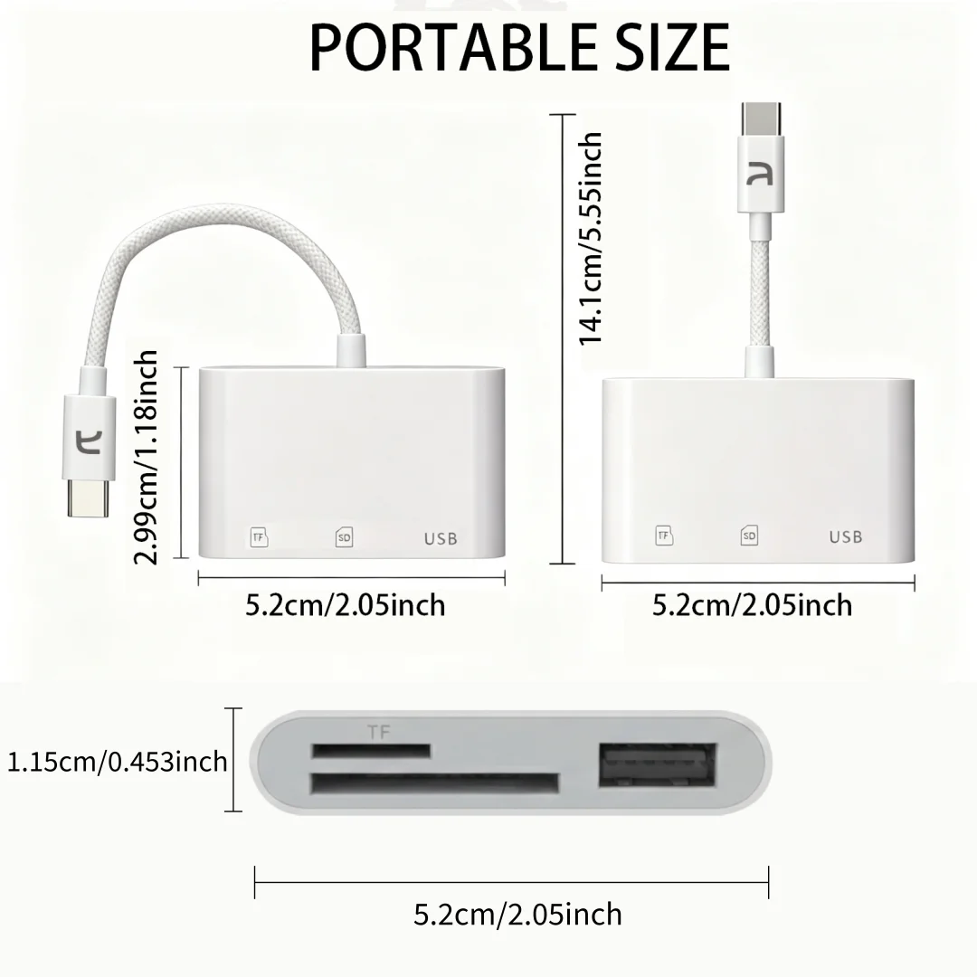 USB C Micro SD Card Reader, Type C to TF/Micro SD Memory Card Reader Digital Camera Adapter Transfer