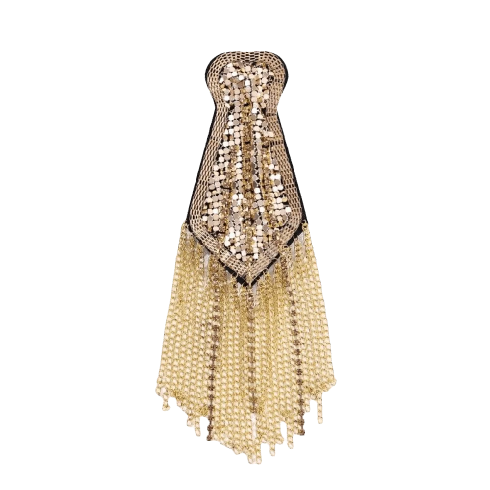 Classical Epaulet Tassel Chain Shoulder Board Punk Alloy Star Shoulder Flash Breastpin Pin Fringe Shoulder Mark Party