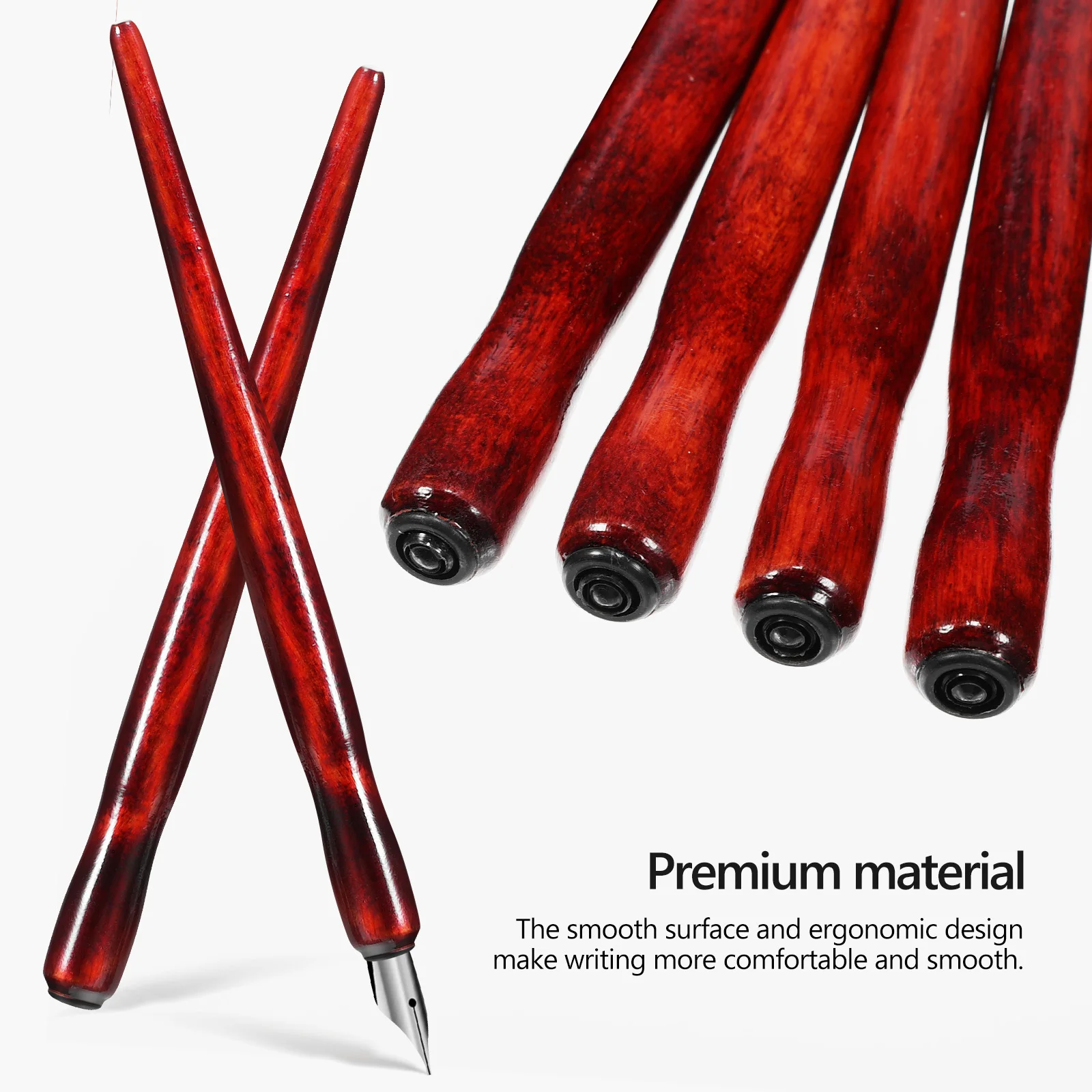 

12 pcs Redwood Colored Pen Holder For Calligraphy Drawing Durable Wooden Dip Pen Nib Holder Portable Art Supplies