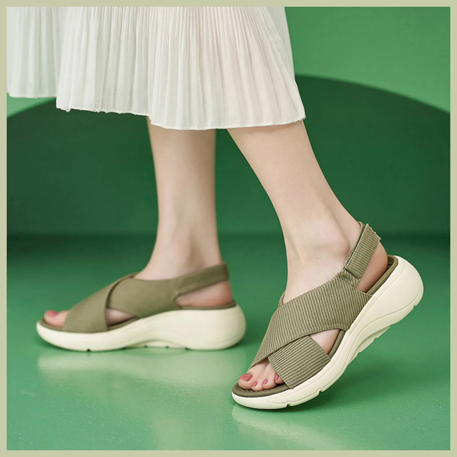 

Сандалии на толстой подошве в сказочном стиле, легкие нескользящие удобные повседневные спортивные водонепроницаемые туфли на платформе с ремешком на щиколотке, туфли на танкетке