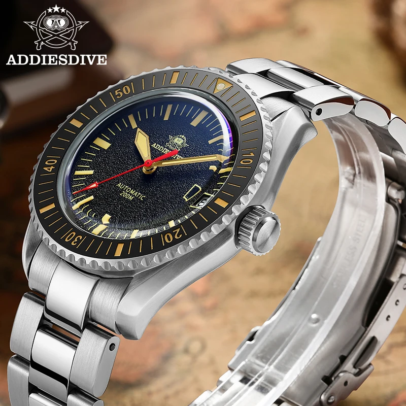 

ADDIESDIVE Automatic Mechanical Watches NH35 Stainless Steel Sapphire Glass 200 Waterproof Diving Luminous Watch For Men