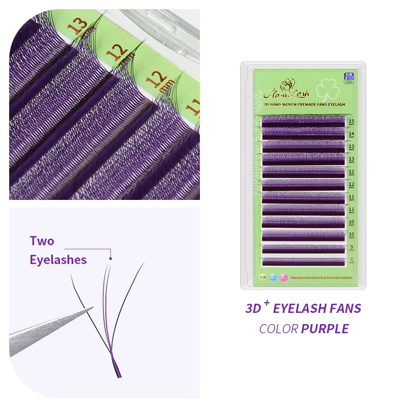 Glamlash 3d w Form farbige Wimpern verlängerung vorgefertigte Volumen Fan Wimpern w Stil geformte natürliche falsche Wimpern Make-up-Tool