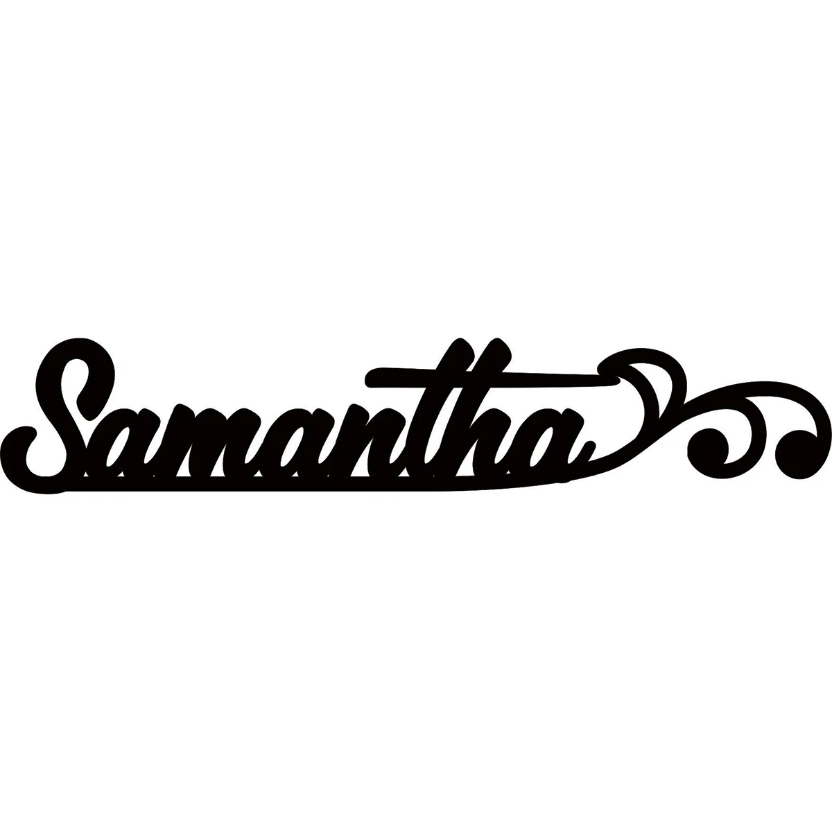 Custom Acrylic Car Sticker Accessories, Samantha Cursive Font with Single Tail, Red Color, Waterproof for Car Body, Rear & Side