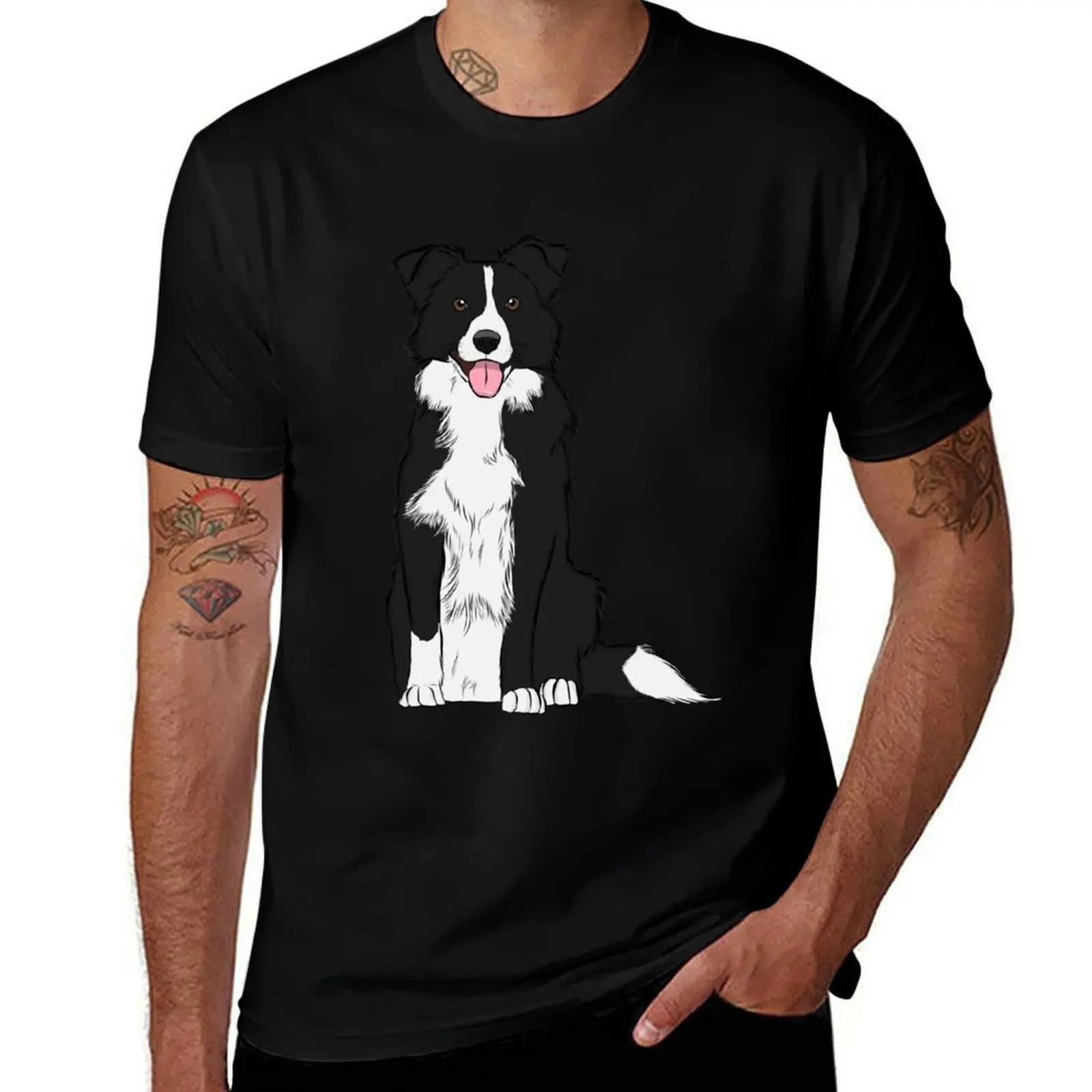 Border Collie T-Shirt Large Size Casual Tee Shirt T-Shirt