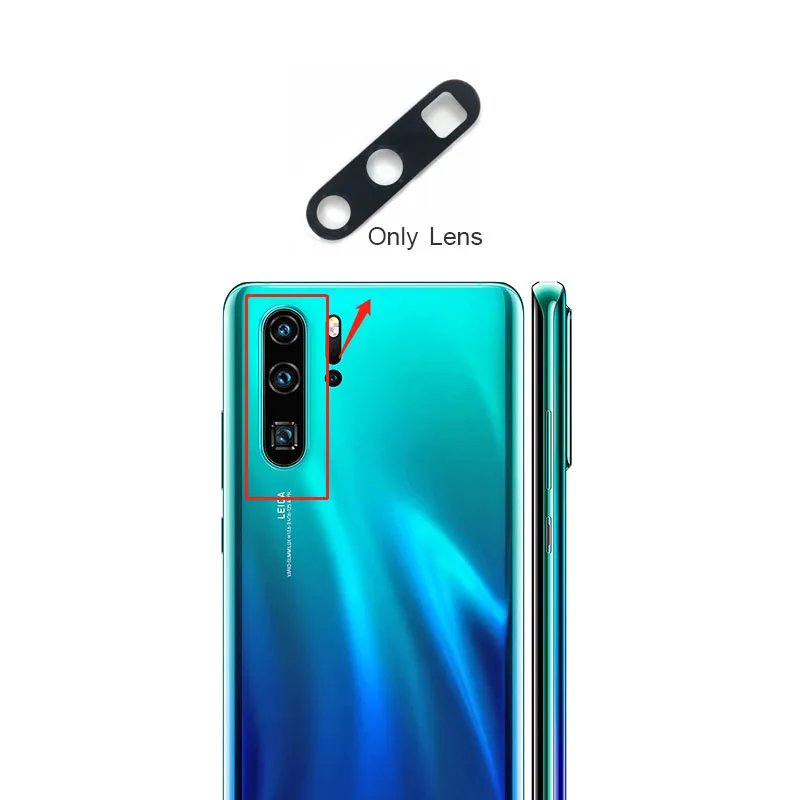 Lentille en verre de caméra arrière pour Huawei P30 PRO, couvercle de cadre, adhésif, autocollant, colle