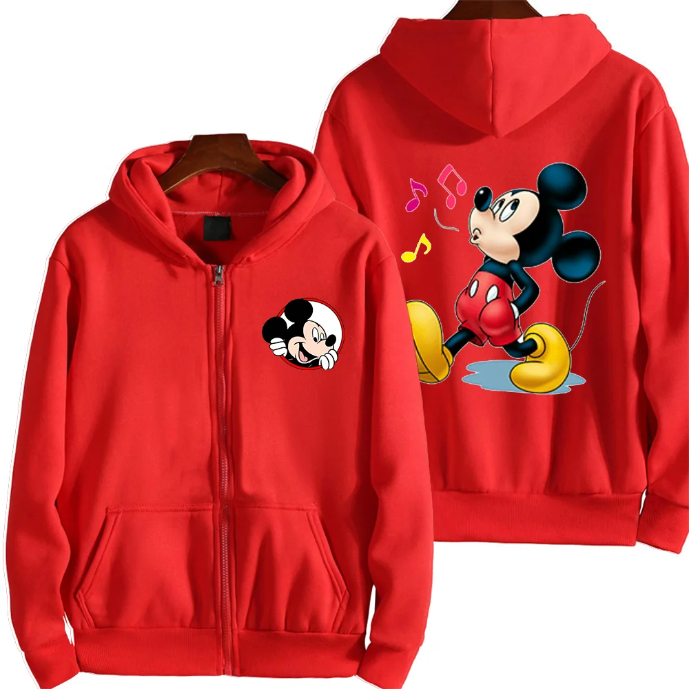 Popular Disney character Mickey Mouse print hooded men's and women's hoodies, couple casual sports street hoodies