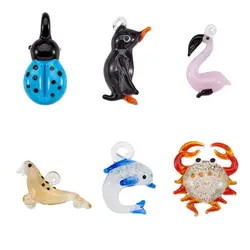 5pcs Handmade Lampwork Mixed Animals Charms Pendants For DIY Handmade Jewelry Making Necklace Bracelet Decor Accessories